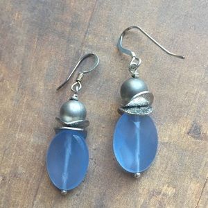 Sterling silver and chalcedony earrings